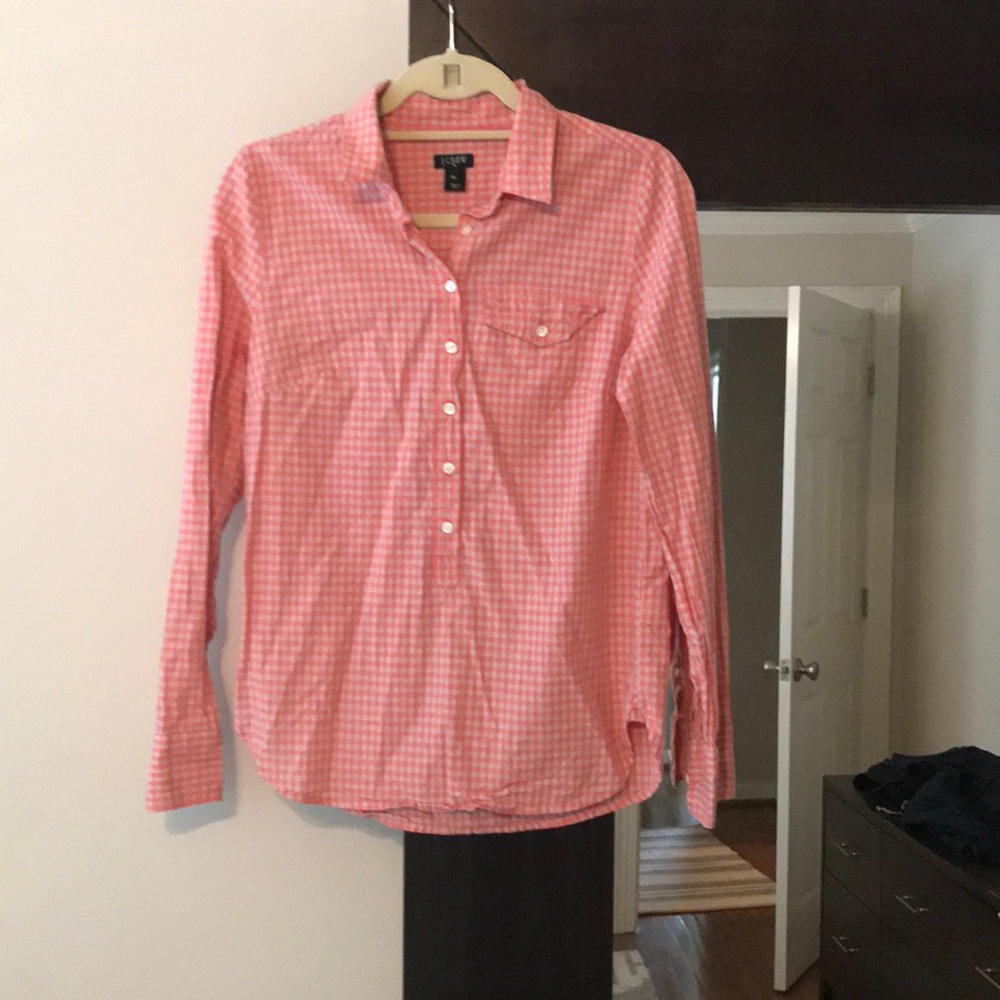 JCrew 3/4 plaid button up